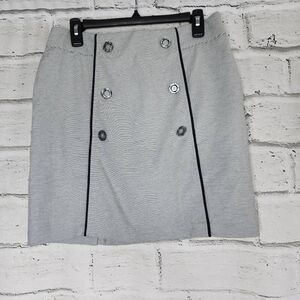 Lizzie Driver Stretch Skirt Skort Tennis Golf White Blue Striped Women's 4